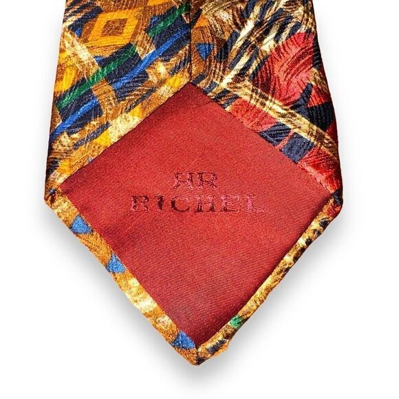 Richel Abstract Art Handmade in Spain 100% Silk Neck Tie - Picture 4 of 6